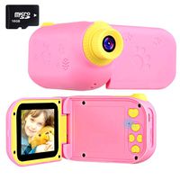 Kids Camera Camcorders 2.4 Inch Screen 8MP HD Magic Wand Creative Kids Camera For Kids Shockproof Handheld Children Selfie Toy Camera Best Gifts For 3-12 Years Old Kids (16GB SD Card Included) (Pink1)