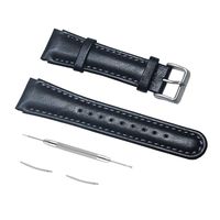 Sencato Suunto X-Lander Upgraded 22mm Premium Soft Breathable Leather Replacement Strap, Wrist Band, Black (with Dismantle Tool and Spring Pin)