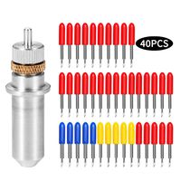 YF 40Pcs Tungsten Steel Vinyl Cutter Blades Lettering Blade 30/45/60 Degree for Roland Cutting Plotter with 1 Knife Block