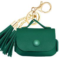 JuQBanke Leather AirPods Pro Case, Protective Cover Compatible for Apple AirPods 3 Wireless Charging Case Headphones EarPods, Ultra-Thin Soft Designer Leather Cover with Keychain Hook, Green