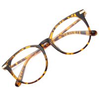 Gaoye Computer Blue Light Blocking Glasses Women/Men,Spring Hinge TR90 Lightweight Frame Anti Glare UV Lens - 0.0 Magnification... (Leopard Frame/Transparent Lens)