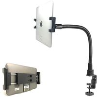 ChargerCity Aluminum Rod Heavy Duty Office Desk Desktop Table Tablet Clamp Mount with Easy-Secure Tablet Holder & 22" Gooseneck Arm for All Tablets Like iPad Pro Air Mini & Galaxy Tab S E A & More