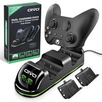 OIVO Xbox One Controller Charger, Fast Dual Charging Station Updated LED Strap, Remote Charger Dock - 2 Rechargeable Battery Packs Included
