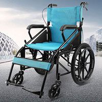 NADAENW Foldable Portable Ultra Light Wheelchair Manual Attendant-Propelled Folding Transport Travel Wheelchair