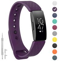 GVFM Compatible with Fitbit Inspire/Inspire HR Bands, Adjustable Soft Silicone Bracelet Accessories Sport Strap for Women Men Wristbands (Large: 6.7-8.1 inch, Kinetic Purple)