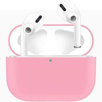 ADWLOF Compatible for AirPods Pro Case, Wireless Charging Supporting, Shockproof Protective Silicone Cover Skin for AirPods Pro Charging Case Series 3,Pink