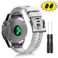 ZEROFIRE Bands for Garmin Fenix 5 and Fenix 5 Plus Watch Strap Replacement Silicone Band Compatible with Forerunner 935, 945, Approach S60, Quatix 5 Smartwatch, Including Anti-dust Plug - Gray