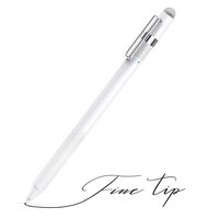 MEKO 1.6mm Fine Tip Active Digital Stylus Pen with Universal Fiber Tip 2-in-1 for Drawing and Handwriting Compatible with Apple Pen iPad iPhone and Andriod Touchscreen Cellphones, Tablets-White