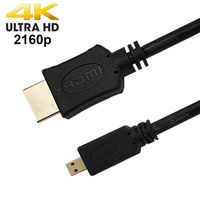 SatelliteSale High-Speed Micro HDMI to HDMI TV Adapter Cable [24K Gold Plated | Copper Core | PVC Jacket] 4K Resolution, 3D, Audio Return Channel, HDMI Ethernet Channel (3 Feet)