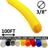 Electriduct 3/8" Split Wire Loom Tubing Polyethylene Flexible Conduit (0.375 Inch ID) - Yellow - 100 Feet