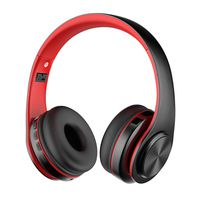 Alitoo Bluetooth Wireless Headphone Over Ear, Hi-Fi Stereo Headset Foldable Built in Microphone and Wired Mode Audio Rechargeable Headphones for iPad,TV,PC,Android,Smartphone,Tablets - Black&Red