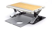 A-STAND Portable Laptop Computer Standing Desk and Tablet Holder Stand Case with 20 Adjustability Settings Bamboo