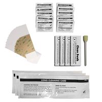 ID Card Printer Cleaning Kit for Hdp5000, pack of 10 Adhesive Cleaning Cards 10 Cleaning Wipes 4 Cleaning Swabs and 3 Long Cleaning Cards CK-F89200