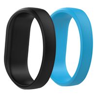 MoKo Band Compatible with Vivofit JR, [2 Pack] Soft Silicone Unadjustable Replacement Strap Band Bracelet Fit Vivofit JR/Vivofit JR 2/Vivofit 3 Wristband, Small Size - Black & Blue