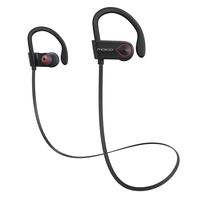 Bluetooth Headphones, MoKo Wireless Sport Earbuds, IPX5 Waterproof HD Stereo Earphones with Built-in Mic, Siri, 8 Hours Playtime, CVC 6.0 Noise Cancelling Headsets for Gym Running, Workout - Black