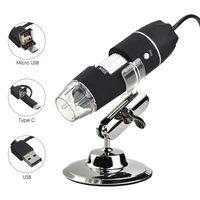 JUN-L 3 in 1 Handheld 0X-500X USB Digital Microscope Endoscope with 8 LED Mini Video Camera for Windows 7/8/10 Mac Linux Android