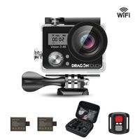 Dragon Touch Vision 3 4K Sports Action Camera Ultra HD 30m Underwater Waterproof WiFi 16MP DV Camcorder 170 Degree Wide 2 inch LCD Screen/Remote Control/ 2 Rechargeable Batteries/ 19 Mounting Kits