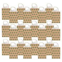 Fun Express Medium Christmas Tree Kraft Paper Gift Bags | 2-Pack | 24 Total Count | Great for Christmas Parties, Holiday Celebrations, and Special Occasions