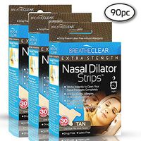 Breathe Clear Anti Snoring Nasal Strips | Improve Sleep, Stop Snoring | Nasal Congestion Relief for Colds, Allergies, Other Congestion Ailments ● Hypo Allergenic Snore Reducing Strips (90 Count, Tan)