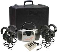Califone 1776PLC-6 Spirit Stereo Listening Center; Includes: Spirit 1776 Multimedia Player, Foam-lined carry/storage case, Ten-position stereo jackbox with individual volume controls and Six 3068 Stereo Headphones