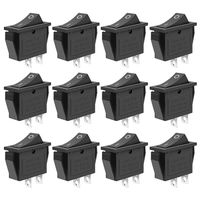 12 Pcs SPST Snap-in ON-OFF 2 Pin Snap Rocker Boat Switch Black AC 250V 15A 125V 20A For Car Auto Boat Household Appliances By MXRS
