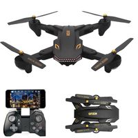 Huikai FPV WIFI Drone VISUO XS809HW with 120° FOV Wide Angle 720P HD Camera Live Video - Altitude Hold, Hovering, Headless Mode, Optical Flow (Black)