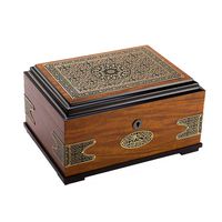 TTIK Creative Cigar Humidor Cedar Wood Handmade with Humidifier and Hygrometer Holds 30-50 Cigars,287 × 212 × 116mm