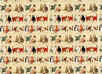 Alex Clark Art" Charismatic Cats" Gift Wrapping Paper 2 Sheets 19.5 in x 27.5 in