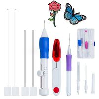 Magic Embroidery Pen,EUOW Punch Needle Pen Set Craft Tool-ABS Plastic Punch Needles DIY Craft for Embroidery Threaders DIY Sewing (Embroidery Pen Set)