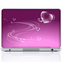 Meffort Inc 15 15.6 Inch Laptop Notebook Skin Sticker Cover Art Decal (Included 2 Wrist pad) - Pink Swirl Heart
