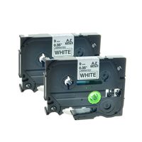 NineLeaf 2PK Label Tape Black on White Compatible for Brother TZe-221 TZ 221 TZe221 TZe 221 P-Touch 0.38" 26.2ft PT200,PT1000,PT1010,PT1090,PT1100,PT-D200,PT300,PT1800,PT330