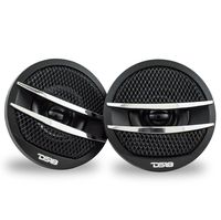 DS18 TX1S Tweeter X1 1.38-inch 200 Watts Max Pei Dome Ferrite Tweeters with Mounting Kit Angle, Flush, Surface - Set of 2 (Black/Silver)