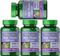 Puritan's Pride Milk Thistle 4:1 Extract 1000 mg (Silymarin)-180 Softgels (4)