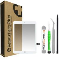 iPad 6 2018 Screen Replacement Glass Touch Digitizer Premium Repair Kit with Tools by RepairPartsPlus (White)