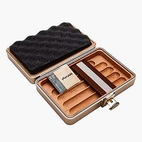 Cigar Carrying Case Aluminum Box Spanish Cedar Wood Shell Humidor (Color : Black)