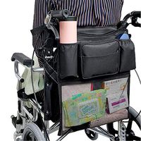 Wheelchair Accessories, Waterproof Wheelchair Bags Organizer to Hang on Back Mesh Net Black Storage Organizers for Home/Outdoor/Car (Black Half net)