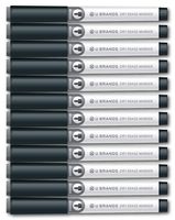 U Brands Low Odor Dry Erase Markers with Erasers, Medium Point, Black, 12-Count - 2922U00-12