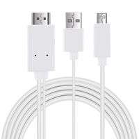 AnoKe MHL Micro USB 3.0 to Hdmi Cable Adapter 1080p HDTV for Samsung S3, S4, S5, Note2, Note3, Note4, Note Edge, Mage6.3, Tab S 8.4, Tab S 10.5, Tab 3 8-inch, Tab 3 10.1-inch, Note 10.1 (2014) White