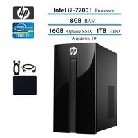 HP 2019 Premium Flagship Pavilion 460 Desktop Computer, Intel Quad-Core i7-7700T up to 3.8GHz, 8GB DDR4 SDRAM, 16GB Optane SSD, 1TB, Windows 10 W/Accessories
