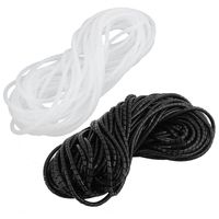 uxcell 2 in 1 6mm Dia Flexible Spiral Tube Cable Wire Wrap Computer Manage Cord 12M