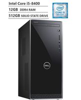 Dell Inspiron Business Desktop, Intel Core i5-8400 2.80GHz Processor (9MB Cache, Up to 4.00GHz), Intel UHD Graphics 630, 12GB Memory, 512GB Solid State Drive, Windows 10 Home, Black