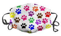 Dust Face Mask for Dust Mouth Mask Anti-Dust Mask Adjustable Earloop Face Mask (Colorful Paw Prints)