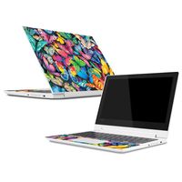 Mightyskins Skin Compatible with Lenovo Chromebook C330 (2018) - Butterfly Party | Protective, Durable, and Unique Vinyl Decal Wrap Cover | Easy to Apply, Remove, and Change Styles | Made in The USA