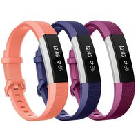 Henoda Compatible with Fitbit Alta/Fitbit Alta HR Bands, Large 3 Color Soft Replacement Band Adjustable Sport Strap Compatible for Fitbit Alta/Fitbit Alta HR/Fitbit Ace Fitness Wristbands