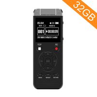 32GB Digital Voice Recorder, Homder Voice Activated Recorder for Lectures Meetings Class, 1536kbps Stereo HD-Audio Recording Device with Playback - Rechargeable Dictaphone - Black