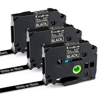 Greateam P-Touch Label Tape 12mm 0.47" Compatible Brother P-Touch TZe Tape Black TZe-335 TZ-335 Use for Brother Label Maker PT-H110 PT-D210 PT-1290 PT-D400 PT-D600, 3-Pack ...