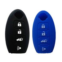 Black and Blue Silicone Smart Remote Key Cover Key Fob Skin Covers replacement for Nissan Maxima Altima Gt-r Sentr Murano