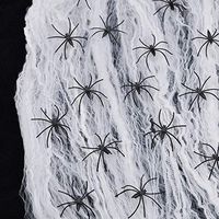 Pekirun Halloween Decorations Spider,4.1FT 3FT Spooky Hairy Spiders Scary Furry Spider Props Outside Yard Spider Web Two Pack (400sqft with 10spiders)