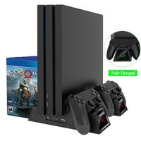 OIVO Regular PS4/ PS4 Slim/ PS4 Pro Cooler, Multifunctional Vertical Cooling Stand, PS4 Controller Charger with LED Indicators,Charging Dock Station with 12PCS Games Storage for PS4,PS4 Slim,PS4 Pro