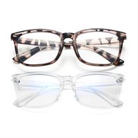 BOURYO Computer Blue Light Blocking Glasses for Women Classic Square Frame Anti Blue Ray Computer Game Eyewear(Leopard+clear)